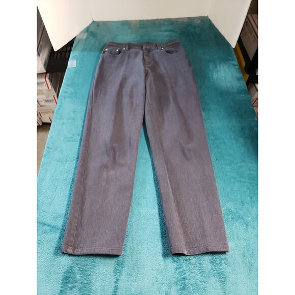 Lauren Ralph Lauren Jeans Size 6 Petite Womens Gray Stretch Pants Mid Rise Ankle - Picture 1 of 12
